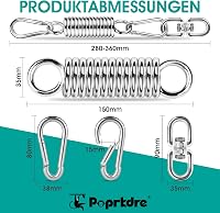 Poprkdre Rugós Függőfotel Karabinerrel Acél Rugóval 6