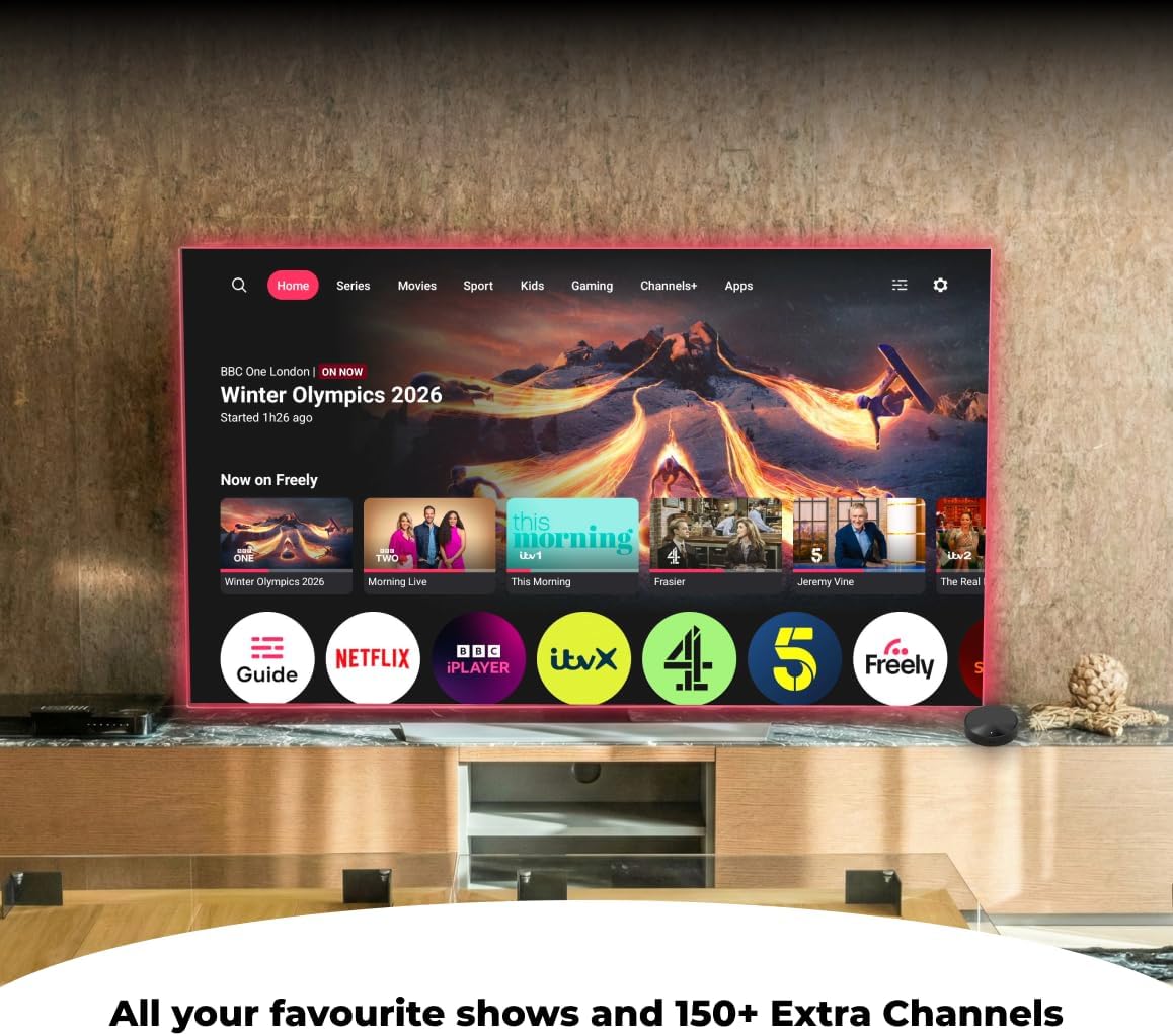 PLEIO Freely live TV interface for UK streaming over WiFi