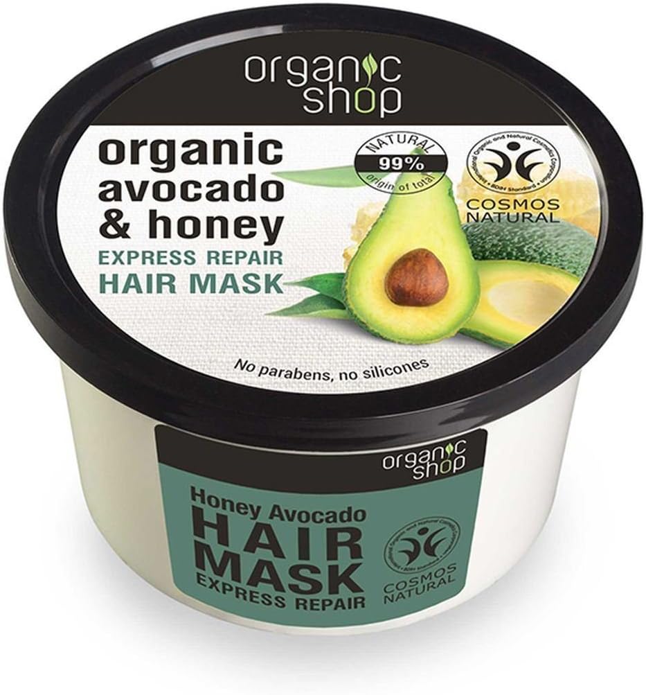 Organic Shop Hair Mask – Avocado & Olive Repairing Deep Conditioner, Hydrates, Nourishes & Repairs Dry, Damaged Hair, Intensive Hydration All Hair Types. 250 ml