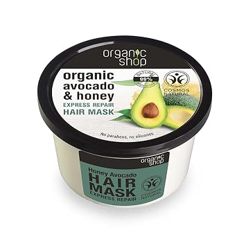 Organic Shop Hair Mask Avocado & Olive Repairing Deep Conditioner, Hydrates, Nourishes & Repairs Dry, Damaged Hair, Intensive Hydration All Hair Types. 250 ml