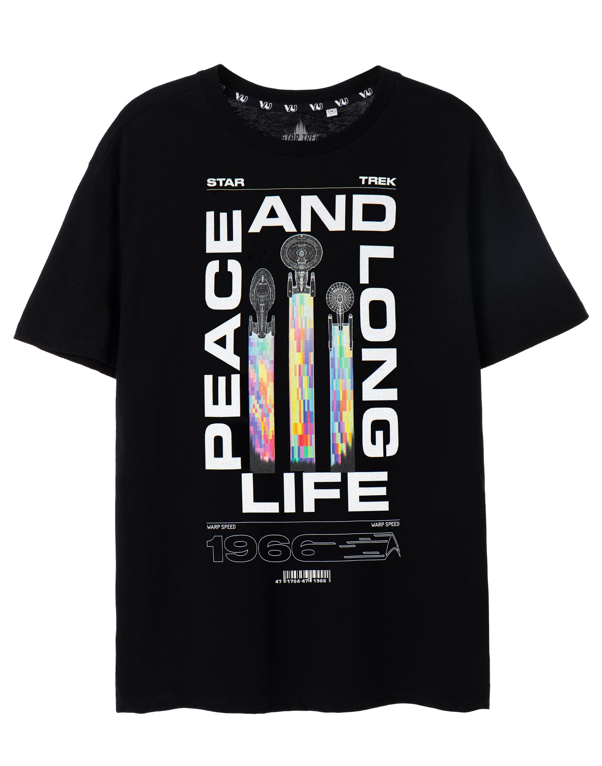 Vanilla Underground Star Trek Mens Black Peace And Long Life Short Sleeved T-Shirt (X-Large) from B&Q