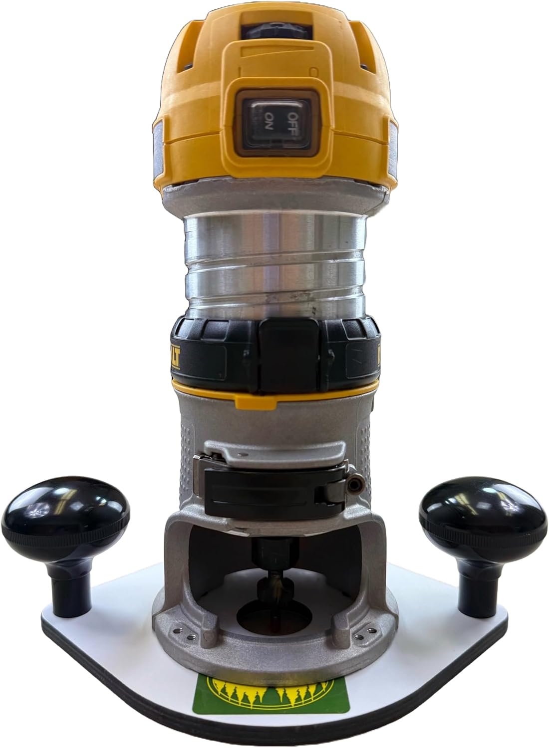 Woodhaven 8351 Trim/Compact/Palm Router Baseplate w/ 2" Bit Hole for DeWalt or PC450 Router Durable Solid White Phenolic w/Hardware Made in the USA