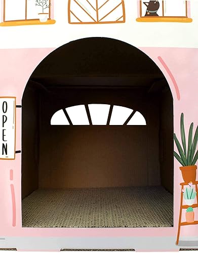 Miniatura 3 de American Cat Club Casa para gatos y rascador para gatos con hierba gatera incluida (ACC2036)