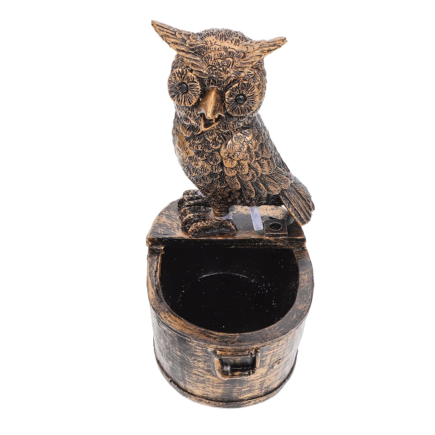 Cabilock Owl Water Fountain Garden Decor Resin Outdoor Tabletop Fountain for Courtyard Decoration with Flowing Water Design