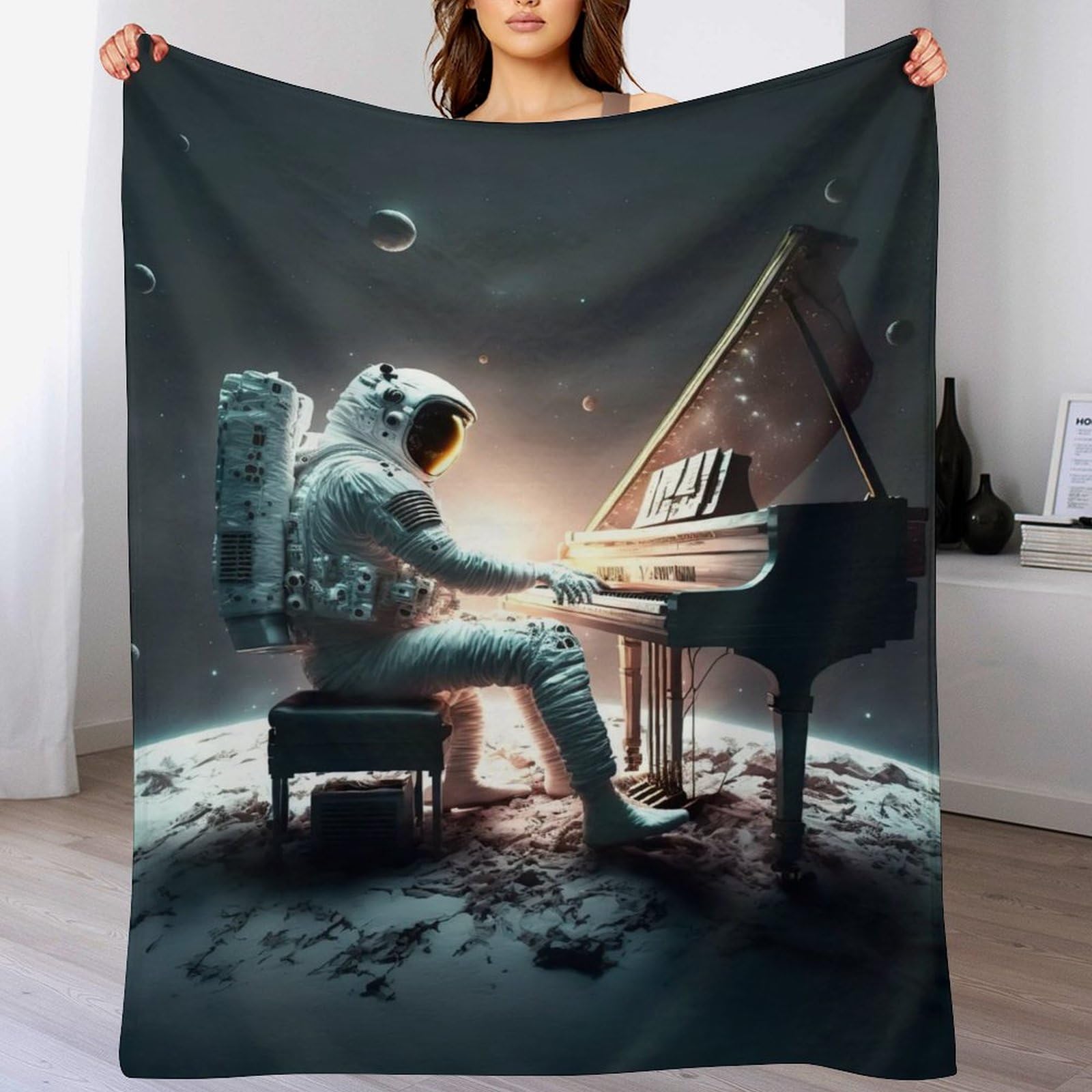 Couverture en flanelle astronaute pour vos soirées cinéma au salon
