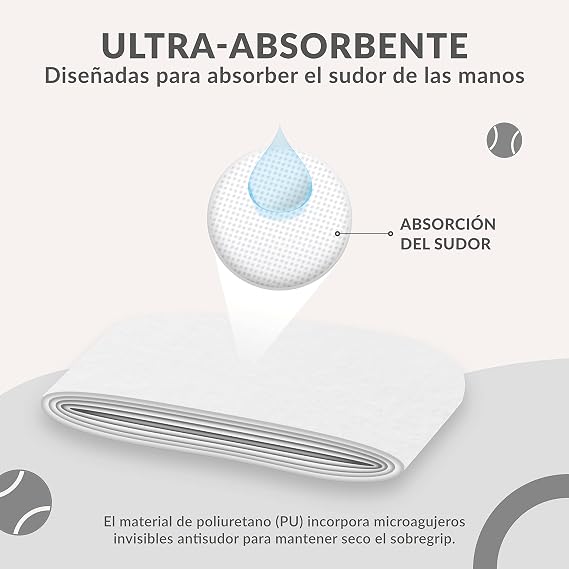 Palbea Grip Padel Extra Adherente. Overgrips Padel. Paquete de 3/6/12/22/60