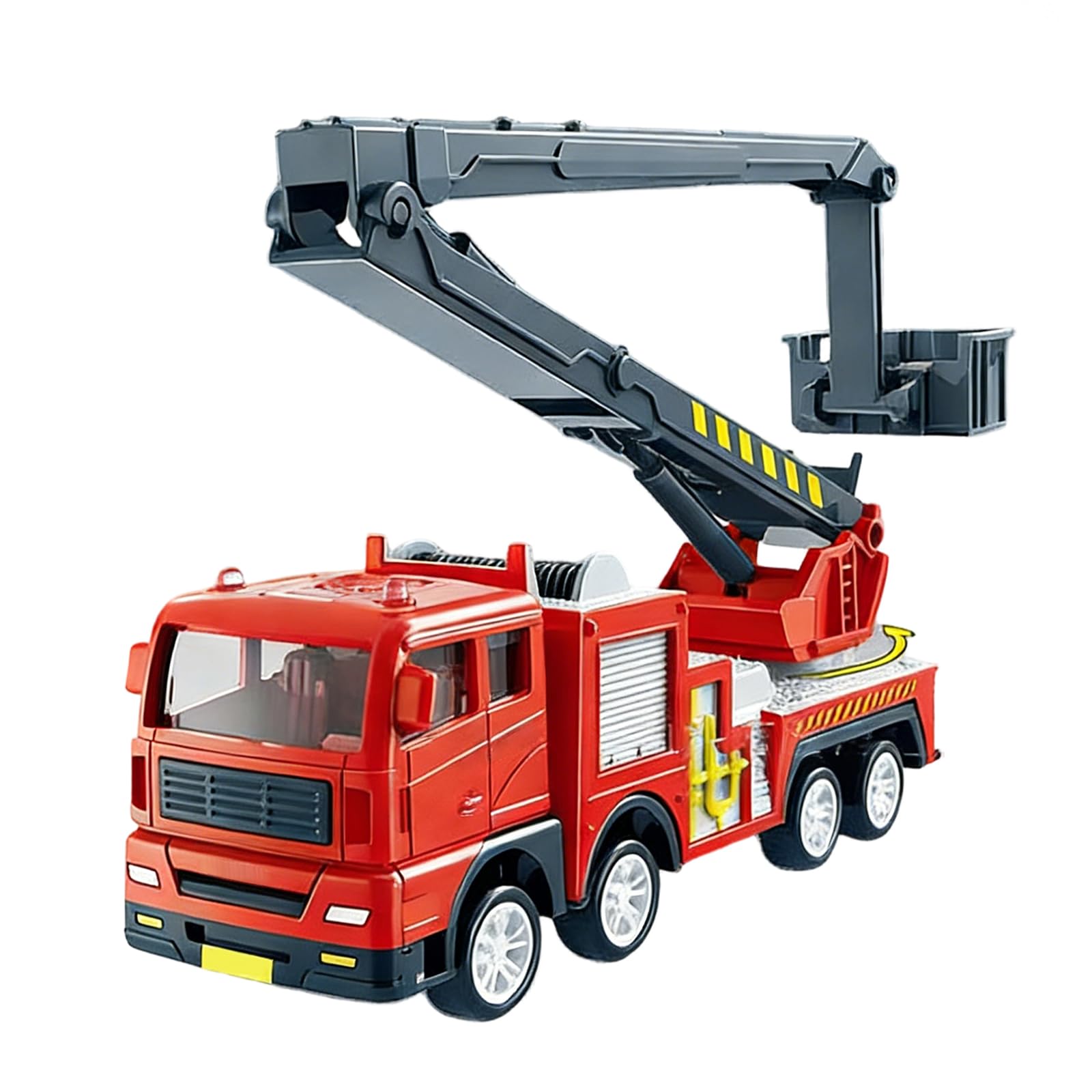 Fire Engine Toy for Kids 3-8 Years, Large Friction Powered Fire Truck with Lights & Siren Sounds, Extendable Ladder Rescue Vehicle, Birthday Gifts for Boys Girls Age 3 4 5 6 7 8