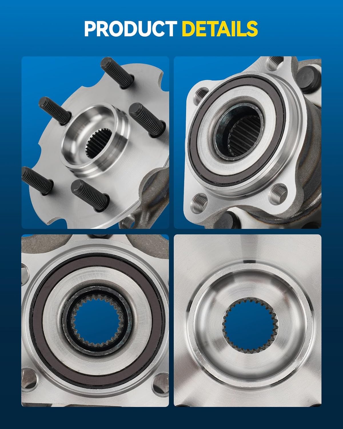 PHILTOP 512374 AWD 4WD Rear Wheel Bearing Hub Assembly Fit for Toyota RAV4 2006-2018, Lexus NX300 2018-2021, Lexus NX200t 2015-2017, NX300h 2015-2021, 5 Lugs 1pc Wheel Hub Assembly