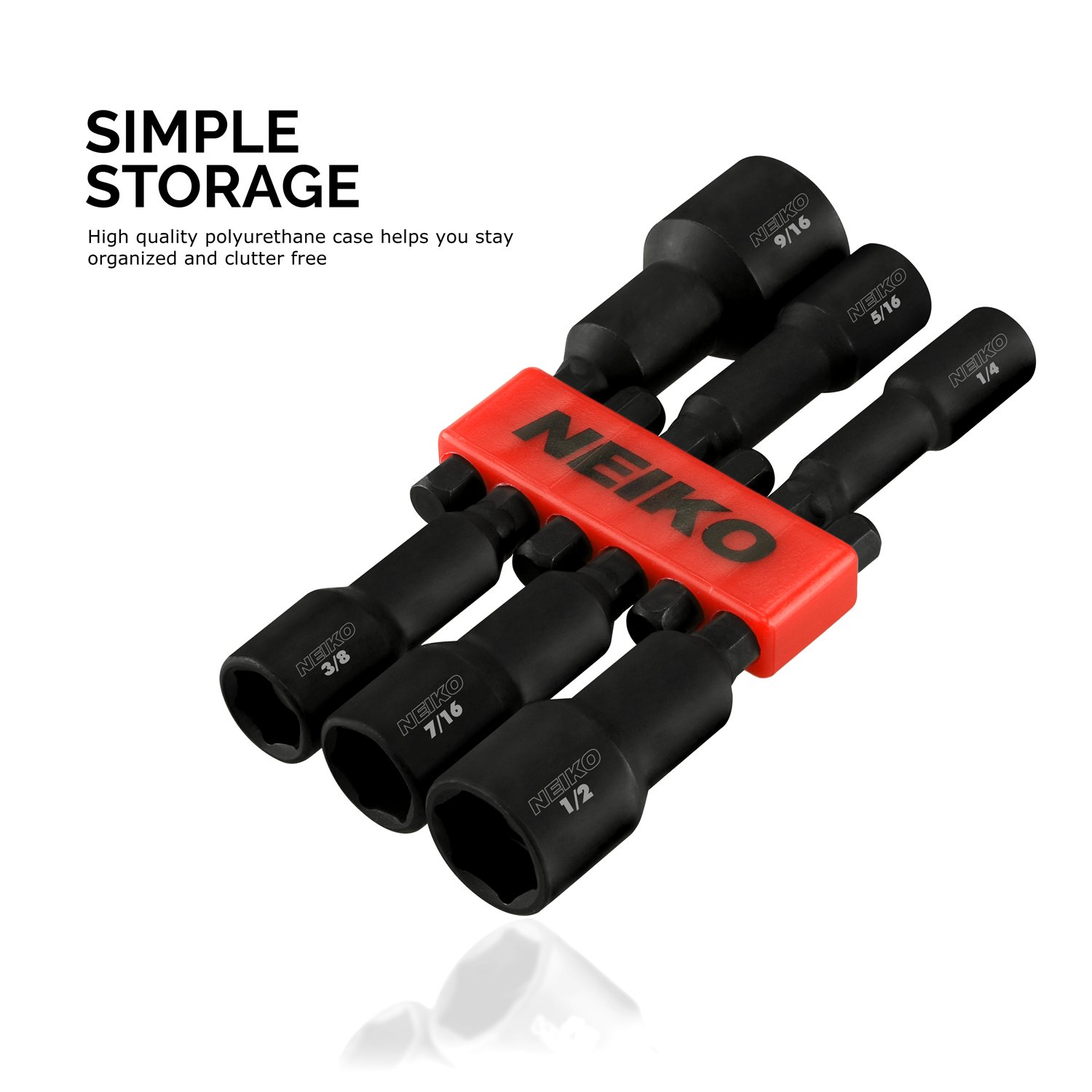 NEIKO Magnetic Nut Driver Set - 6 Piece Impact Set -4