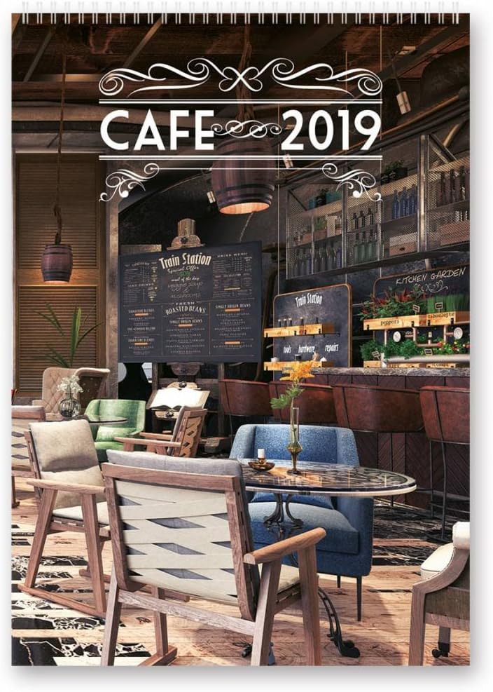 C148-19 Kalpa Cafe 2019 Monthly Wall Calendar Beautiful Design Planner Organiser for Home Office Wall Calendars 2019
