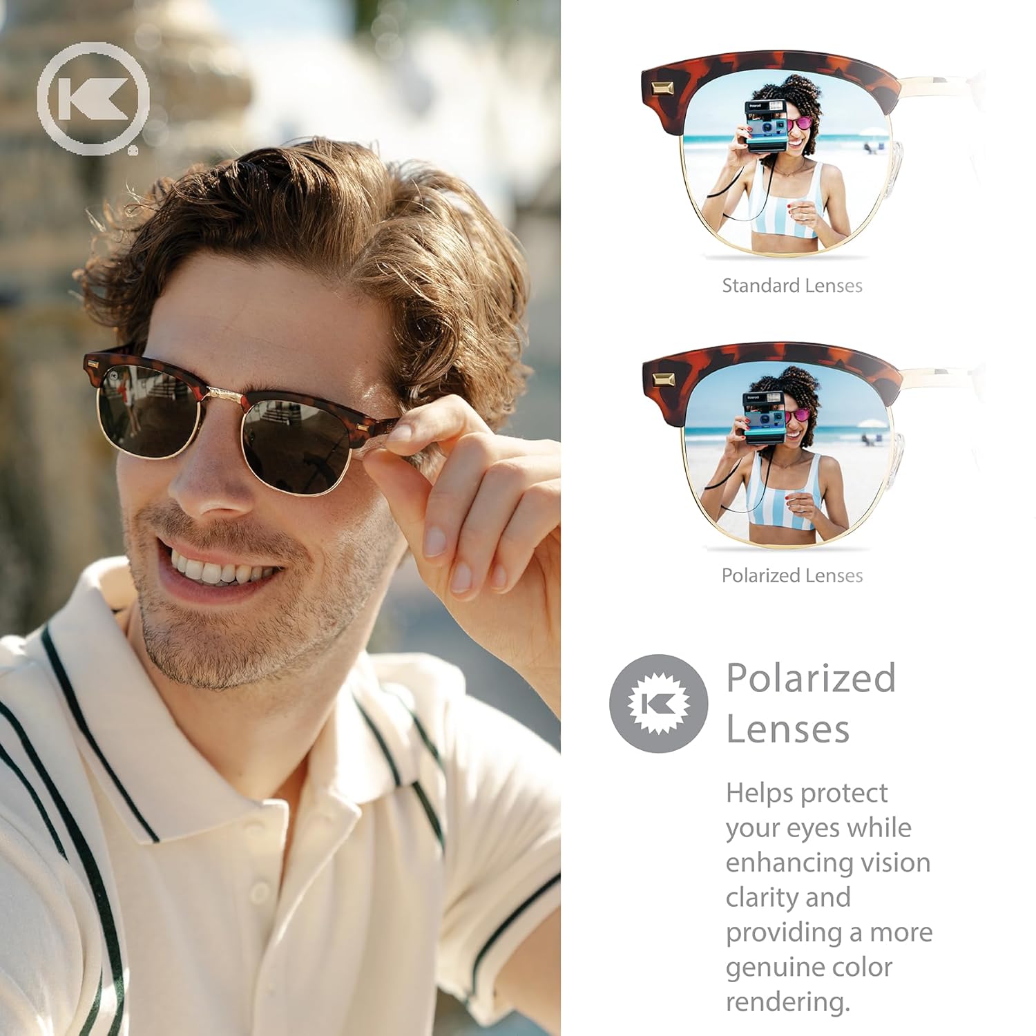 Knockaround Brooklines Polarized Sunglasses for Men & Women - Retro Sunglasses - UV400 Protection