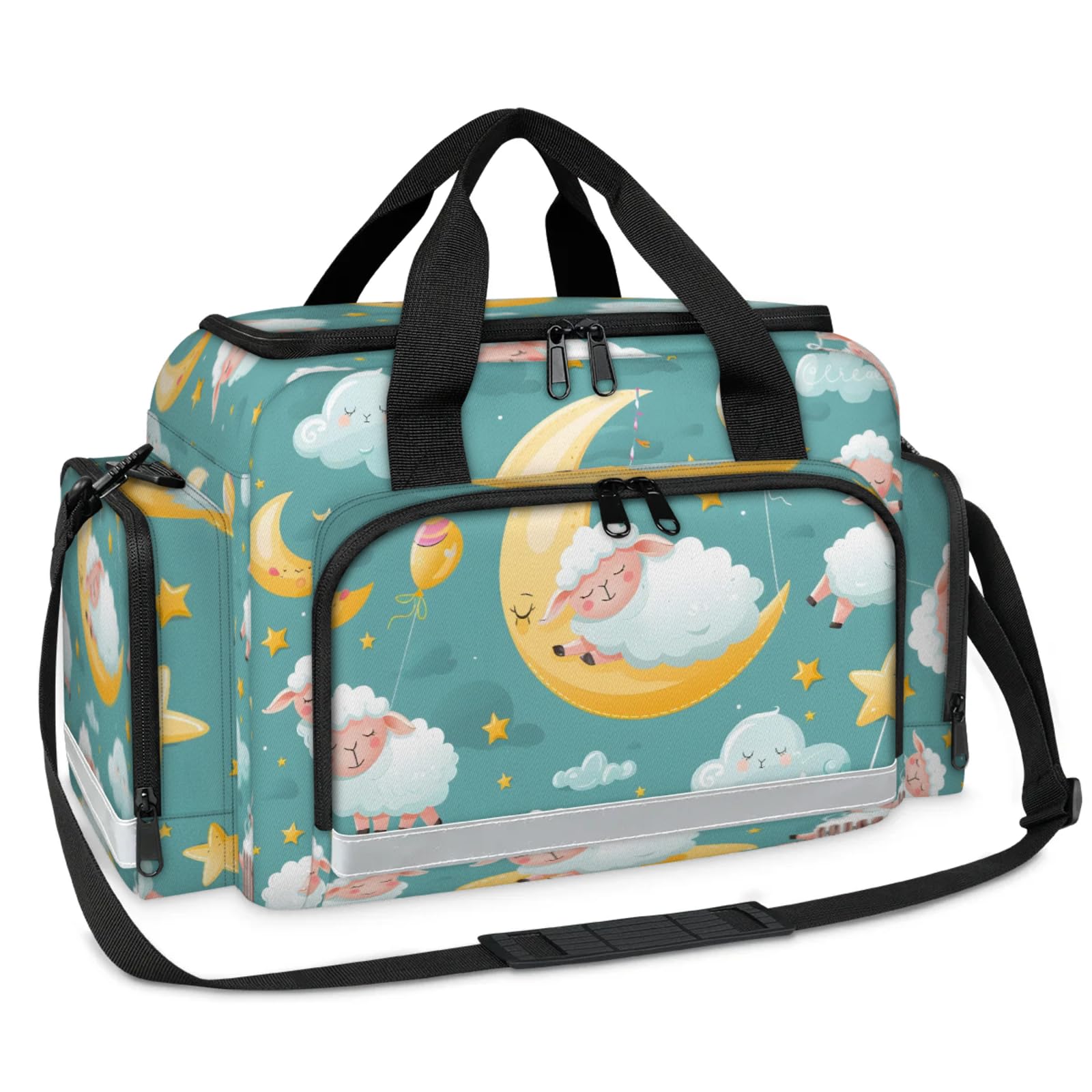 GzLeyigou First Aid Bags Empty, White Sheep Emergency Bag First Aid Kit Multiple Compartment Kit Carrier On Call Trauma Bag For Paramedics Emergency Medical Supplies Kit