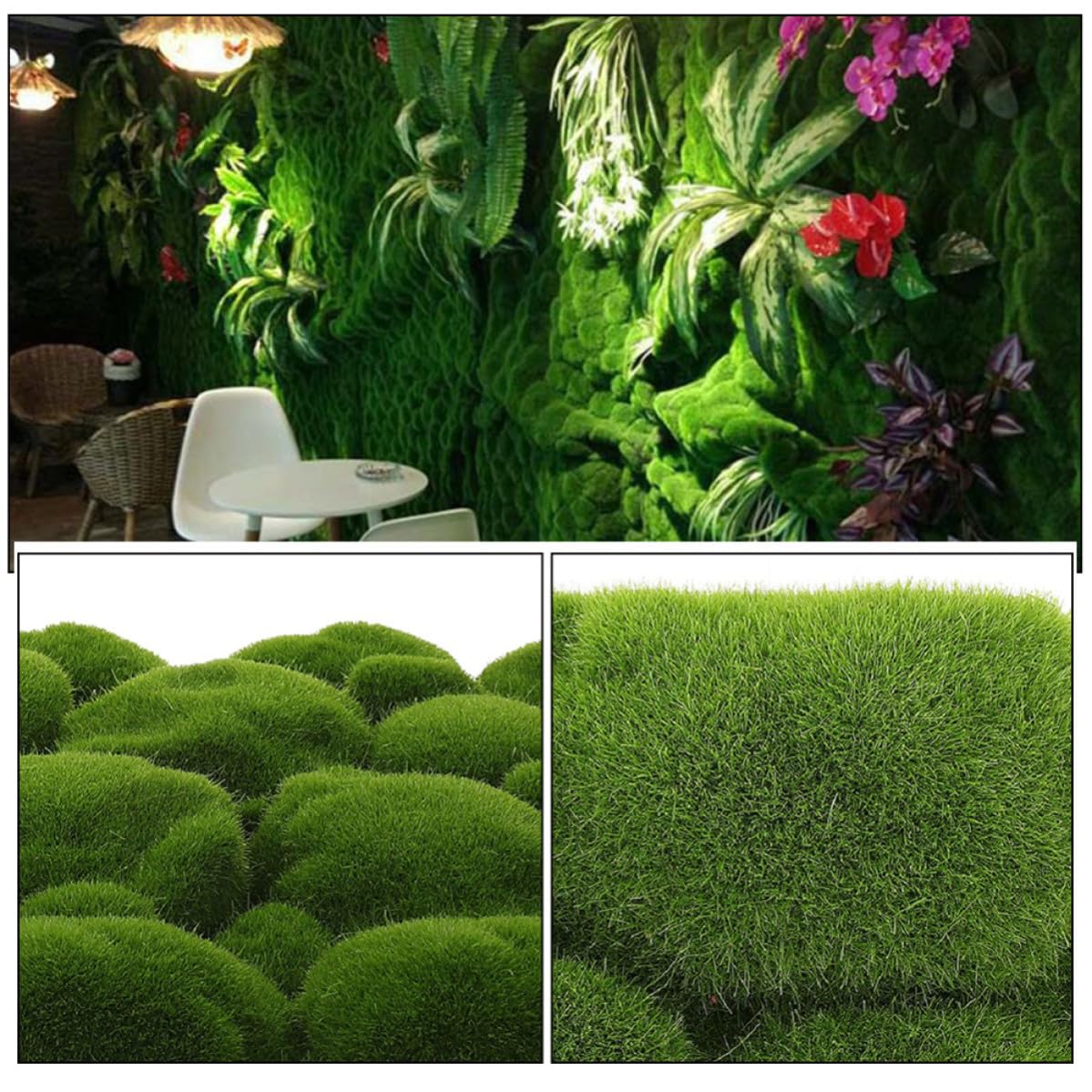 OSALADI Künstliches Kleiner Gartenmoos aus Baumwolle und Seidenbaumwolle Leichtes Dekomoos zum Basteln für Terrarien und Kleiner Häuser Entspannend für Augen