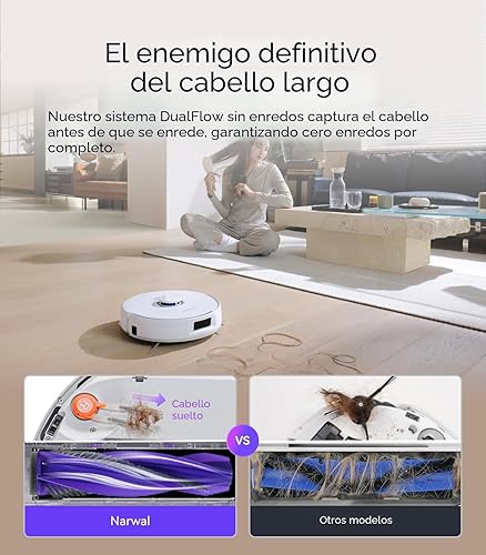 Miniatura 3 de NARWAL Freo Pro Robot Vacuum and Mop Combo, Tangle Free Robot Mop, 8500Pa Powerful Suction, Self-Emptying, Auto Mop Washing, Auto Drying, Obstacle