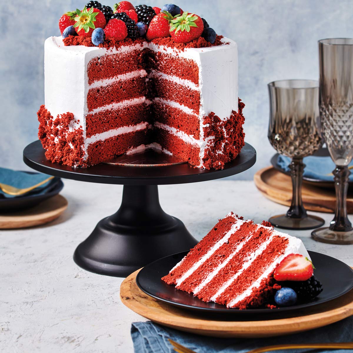 FunCakes Preparado para Red Velvet 1 kg Pastel Suave y Esponjoso Sabor Chocolate Color Rojo