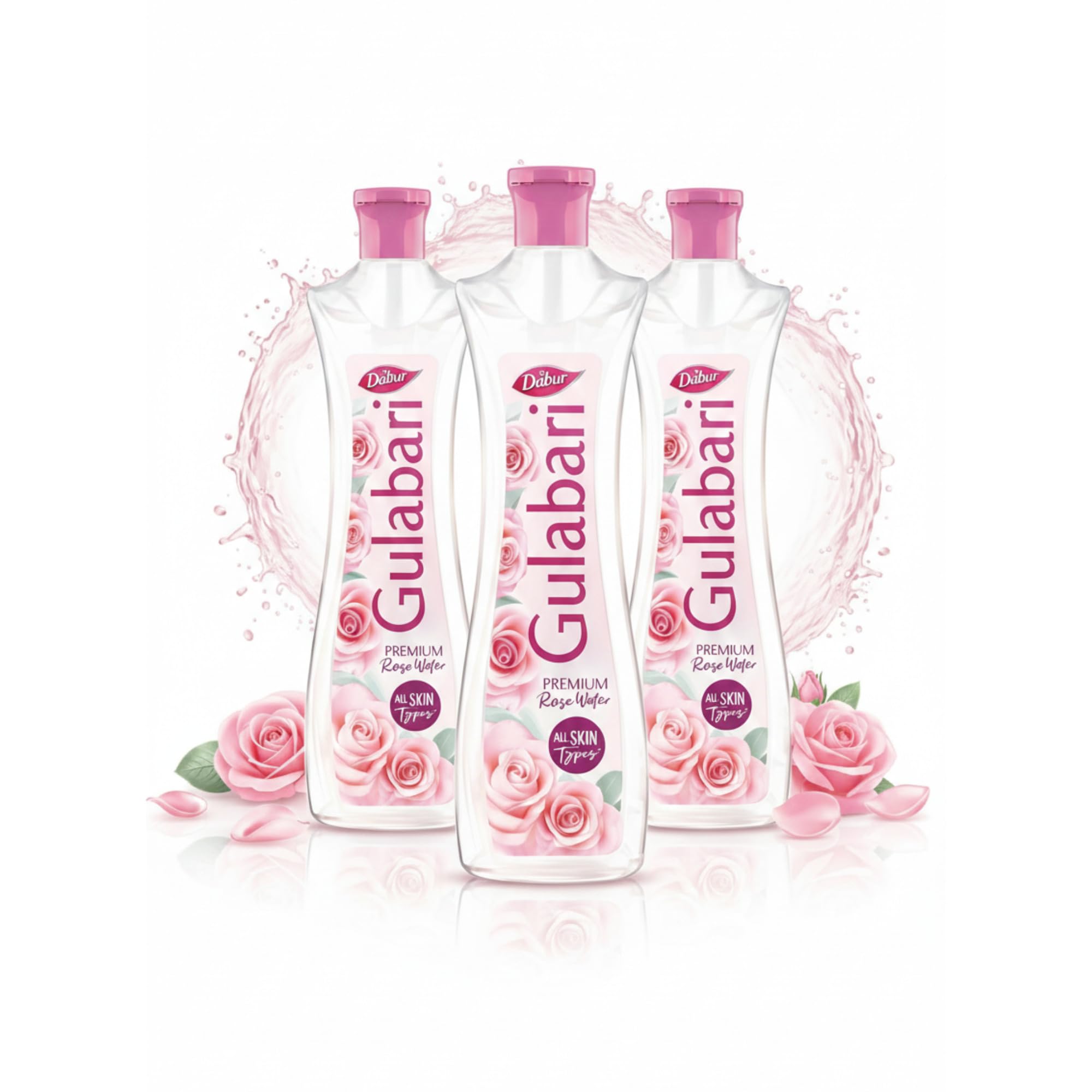 - Gulabari Premium Rose Water - 400ml (Pack of 3) | With No Paraben | Cleanses, Hydrates & Moisturises Skin | Balances & Restores Skin's pH Levels | For All Skin Types