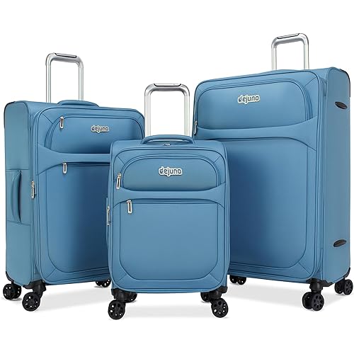 World Traveler Dejuno Cirrus Lightweight Expandable Spinner Luggage, Blue, 3-Piece Set(20in,26in,30in)