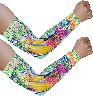 Mangas de braço de proteção solar UV para homens e mulheres, lindas flores rosas mangas protegem os braços esportes mangas de braço proteção solar mangas de braço capa protetora UV, Linda flor rosa