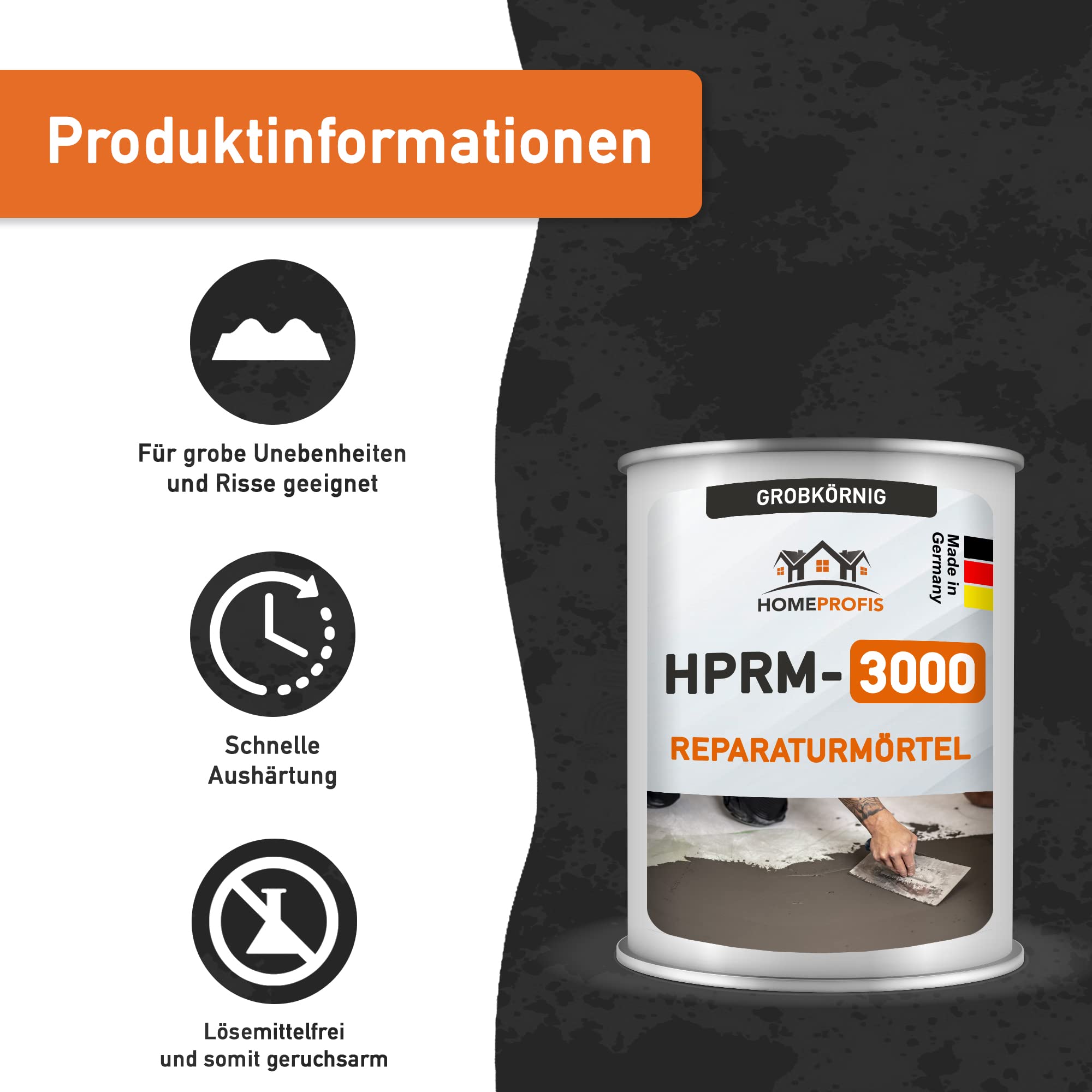Home Profis® HPRM-3000 Reparaturmörtel auf Epoxidharz Basis (10 kg) Fugenmörtel Epoxidharzmörtel Reparaturspachtel Pflasterfugenmörtel Bereichsausbesserung Spachtelmasse