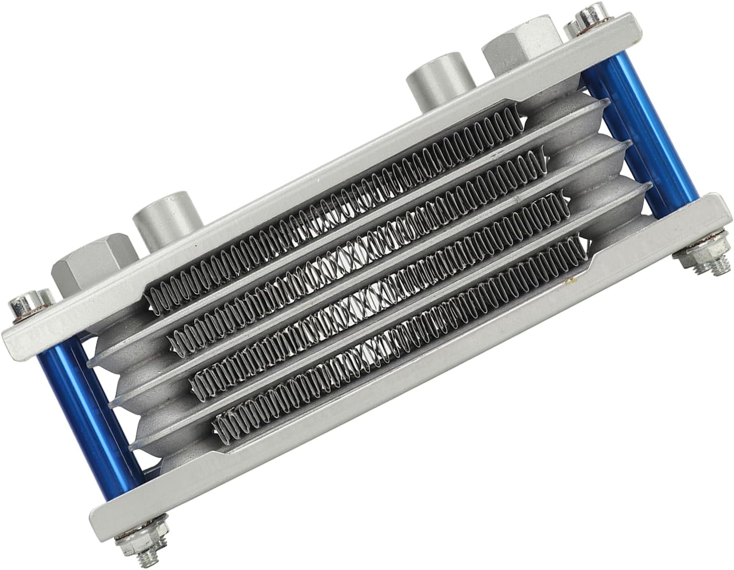 Jiawu Engine Oil Cooler Radiator Kit Power Upgrade Aluminum 4 Row 17 Piece Motorcycle Oil Cooler Long Durability High Efficiency for Pit Bike (Blue)