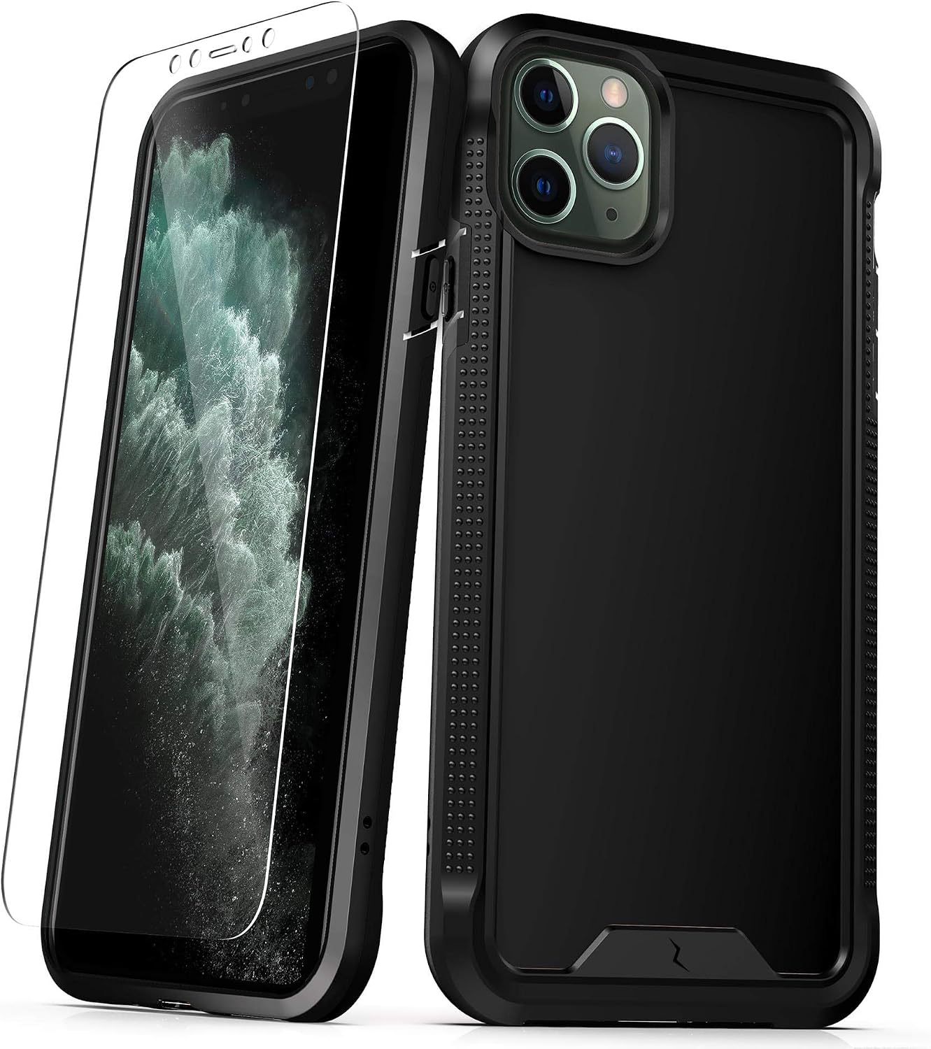 Zizo ION Series for iPhone 11 Pro Max Case - Military Grade Drop Tested with Tempered Glass Screen Protector - Matte Black