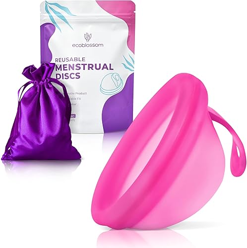 Miniatura 1 de Ecoblossom Disco menstrual reutilizable, copa menstrual, disco de período suave para mujer, diseñado con taza de período de silicona flexible de
