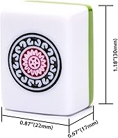 Vista 4 de Yellow Mountain Imports Set de Mahjong Riichi japonés - Azulejos grandes blancos y verdes, estuche de vinilo - Incluye ficha del Viento del Este