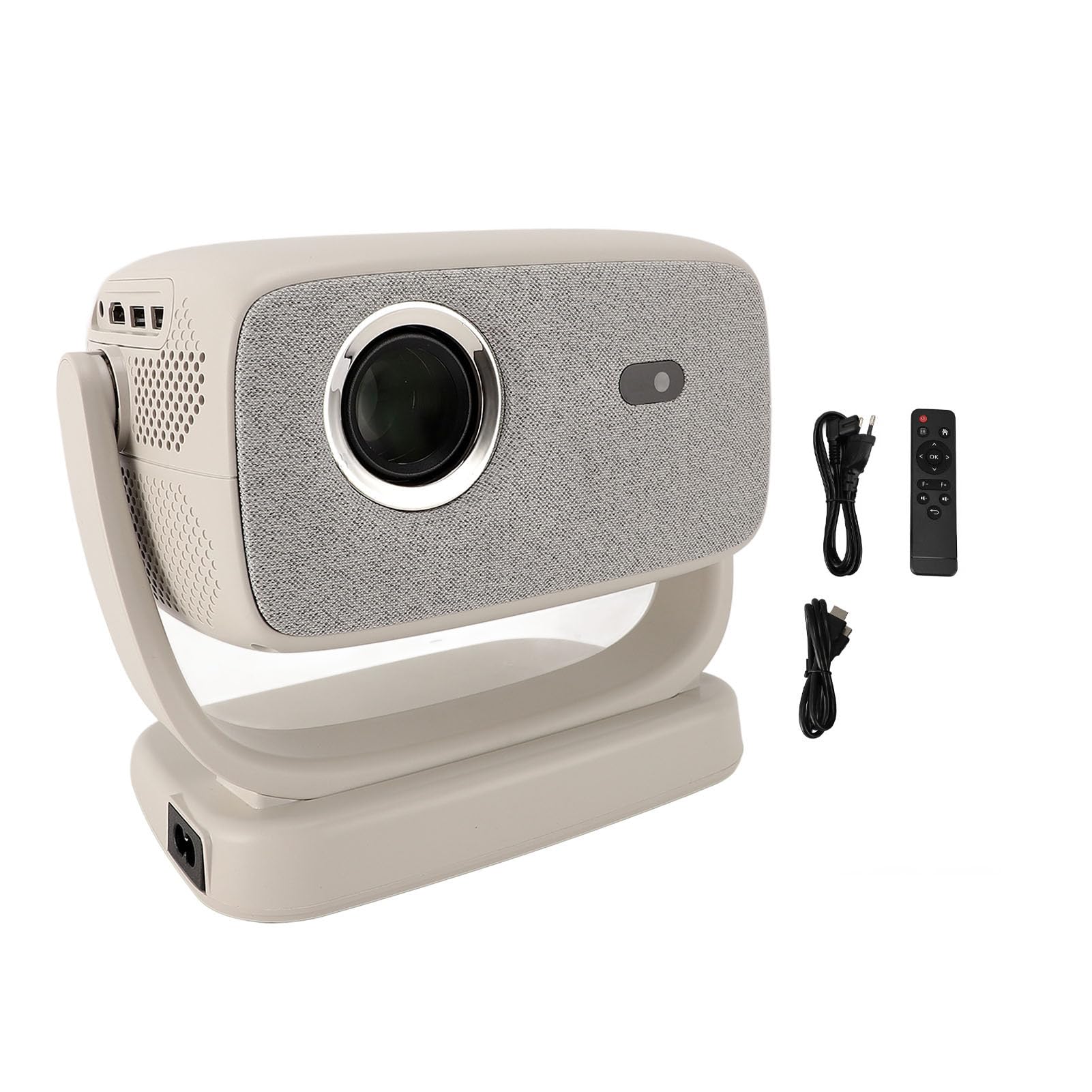 Mini Proiettore, Videoproiettore Portatile 4K Ruotabile 180° con Bluetooth 5.3, Messa Fuoco Elettronica, Correzione Automatica, Piccolo Proiettore Home Theater per Film (Spina