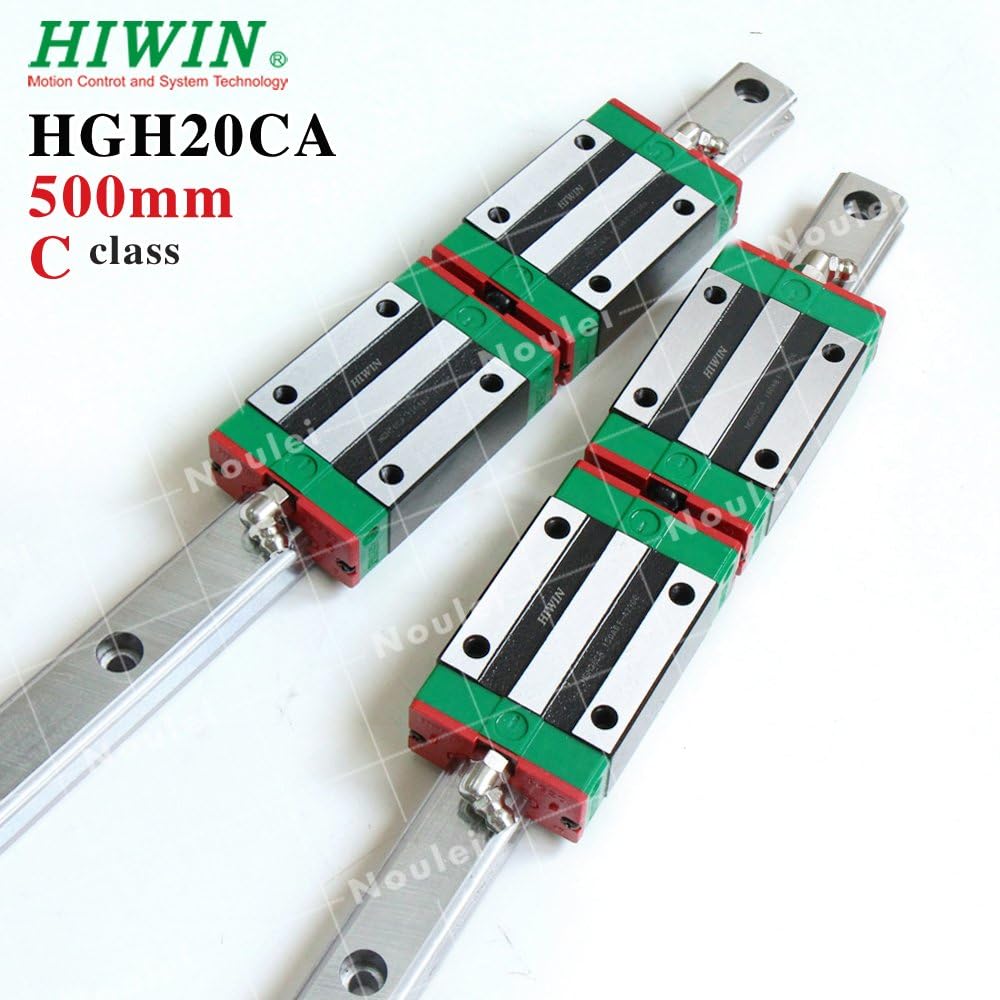 HIWIN HGH20CA Linear Guide Rail (500mm HGR20 with 2pcs Bearing Block,2set)