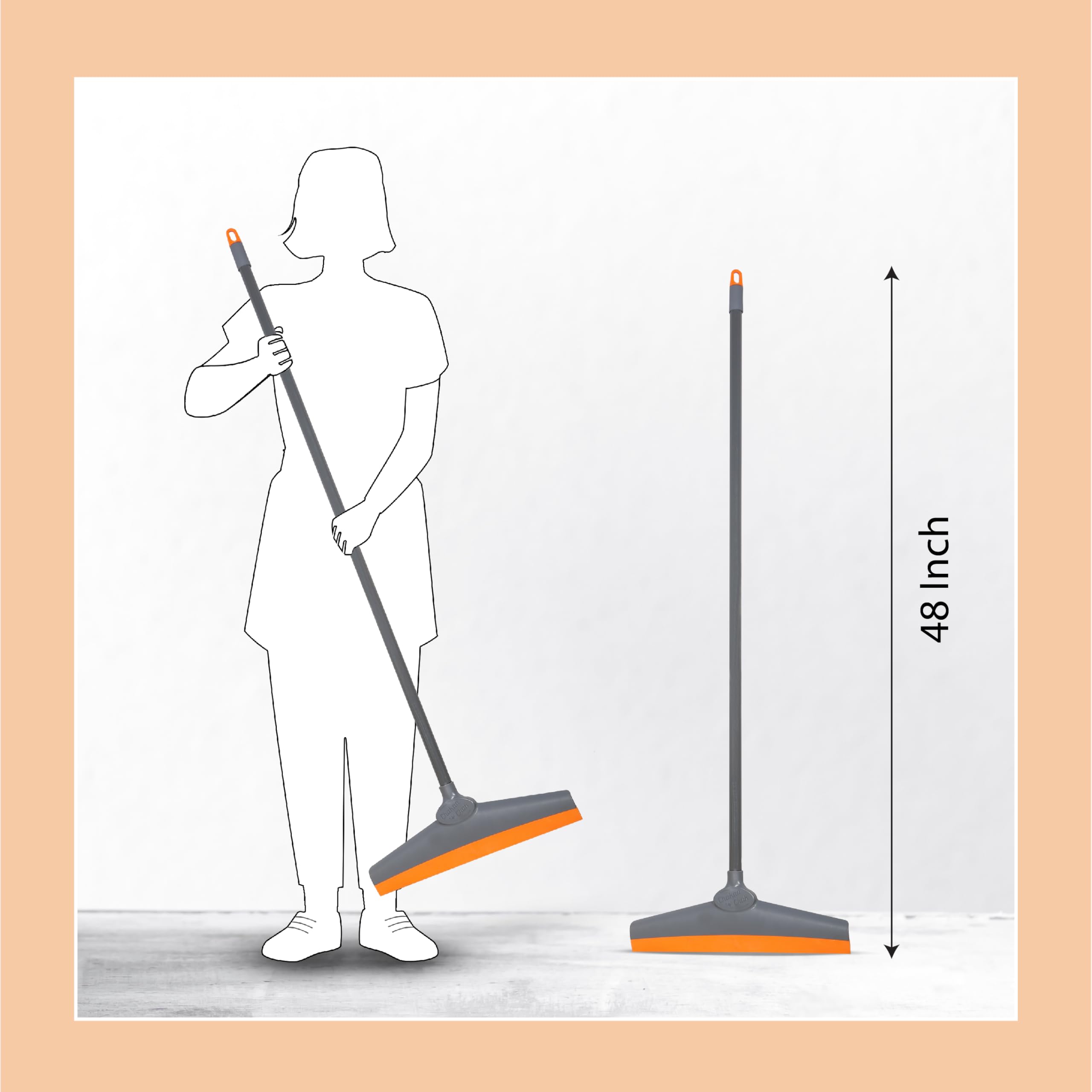 Chakaachak Shine Floor Wiper | Plastic & TPE Blade Wiper for Floor & Bathroom Cleaning | Surface Cleaner for Home | Kitchen | Office | Durable Home Cleaning Gadget | Quick Drying | Easy Grip 1