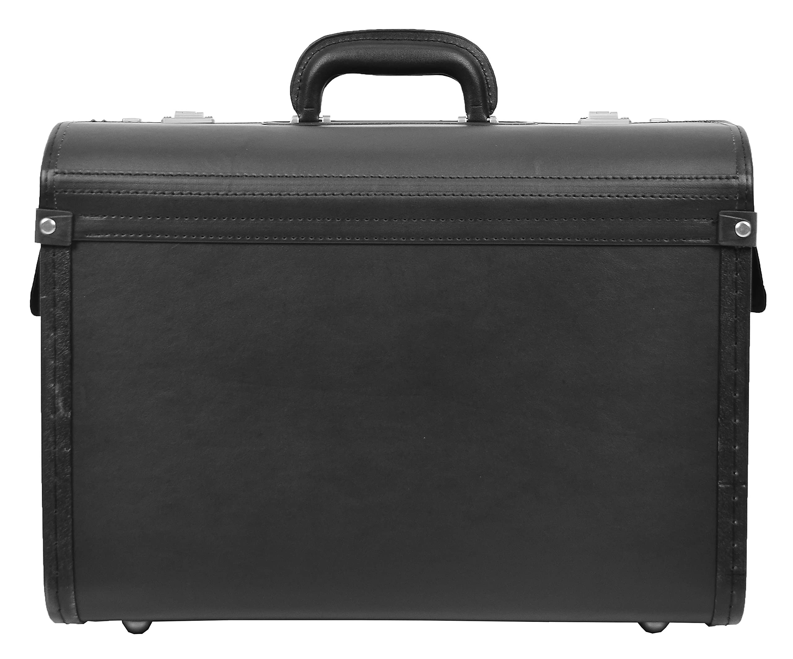 A1 FASHION GOODS Profesjonalna walizka pilota, duża czarna teczka ze sztucznej skóry z zamkiem, biznesowa torba na dokumenty Porto, Czarny, L, Etui pilota