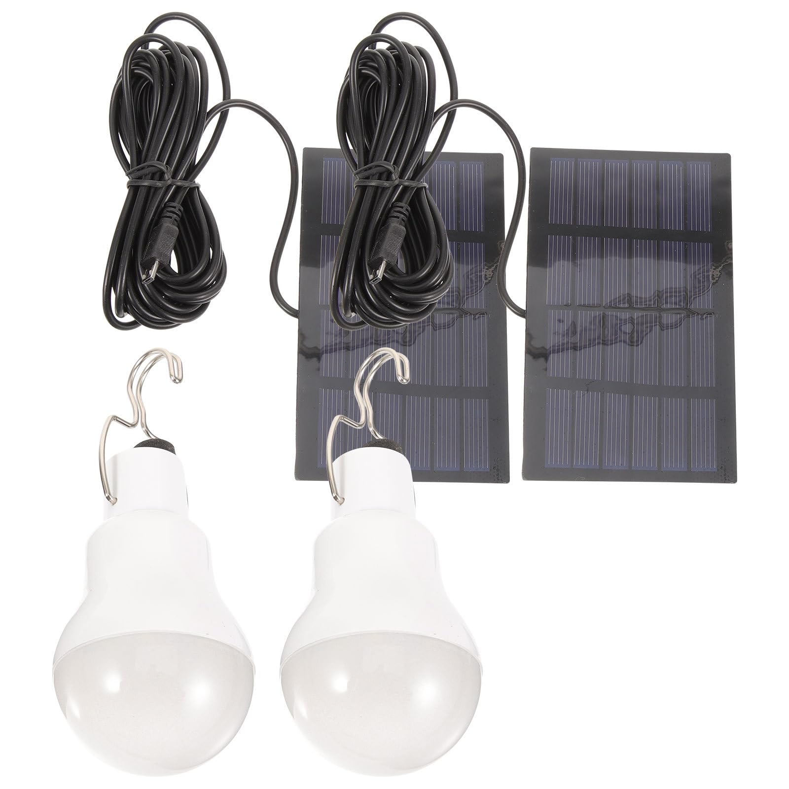 Abaodam Bombillas Solares Recargables para Camping y Patio, 2 Unidades Protección contra Sobrecarga, Luces Solares Portátiles para Interiores y Exteriores
