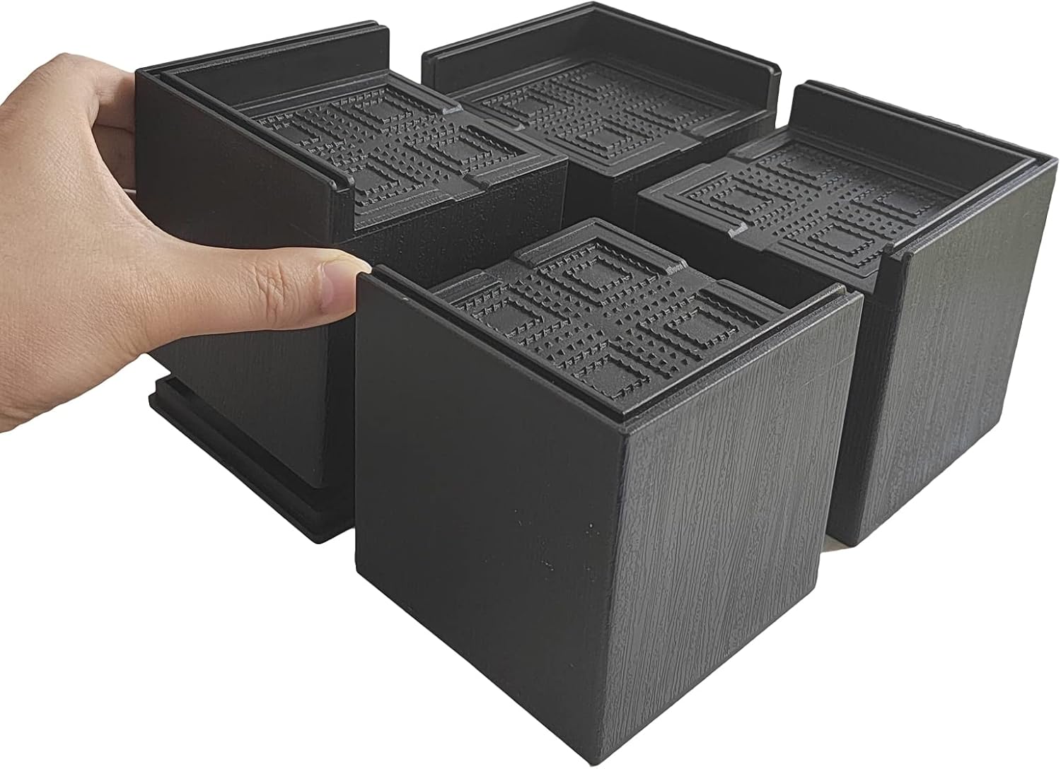 JGHHDRSI 4 Pack Bed Furniture Risers ，3 Inch Heavy Duty Desk Leg