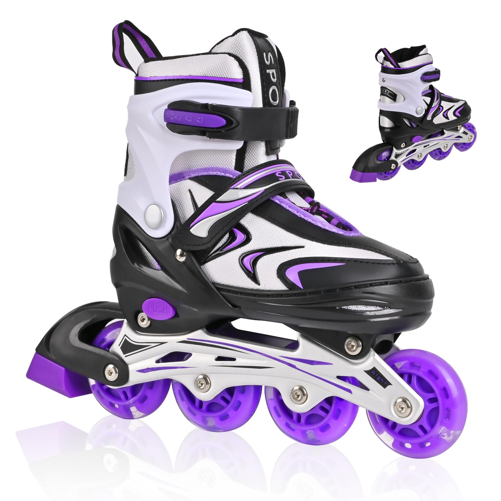 DUZSKJ Einstellbare Kinder Inline-Skates für Jungen Mädchen Kind, Kinder Roller Inline-Skates für Mädchen Jungen Jugend kleine Kinder Indoor Outdoor Spielen
