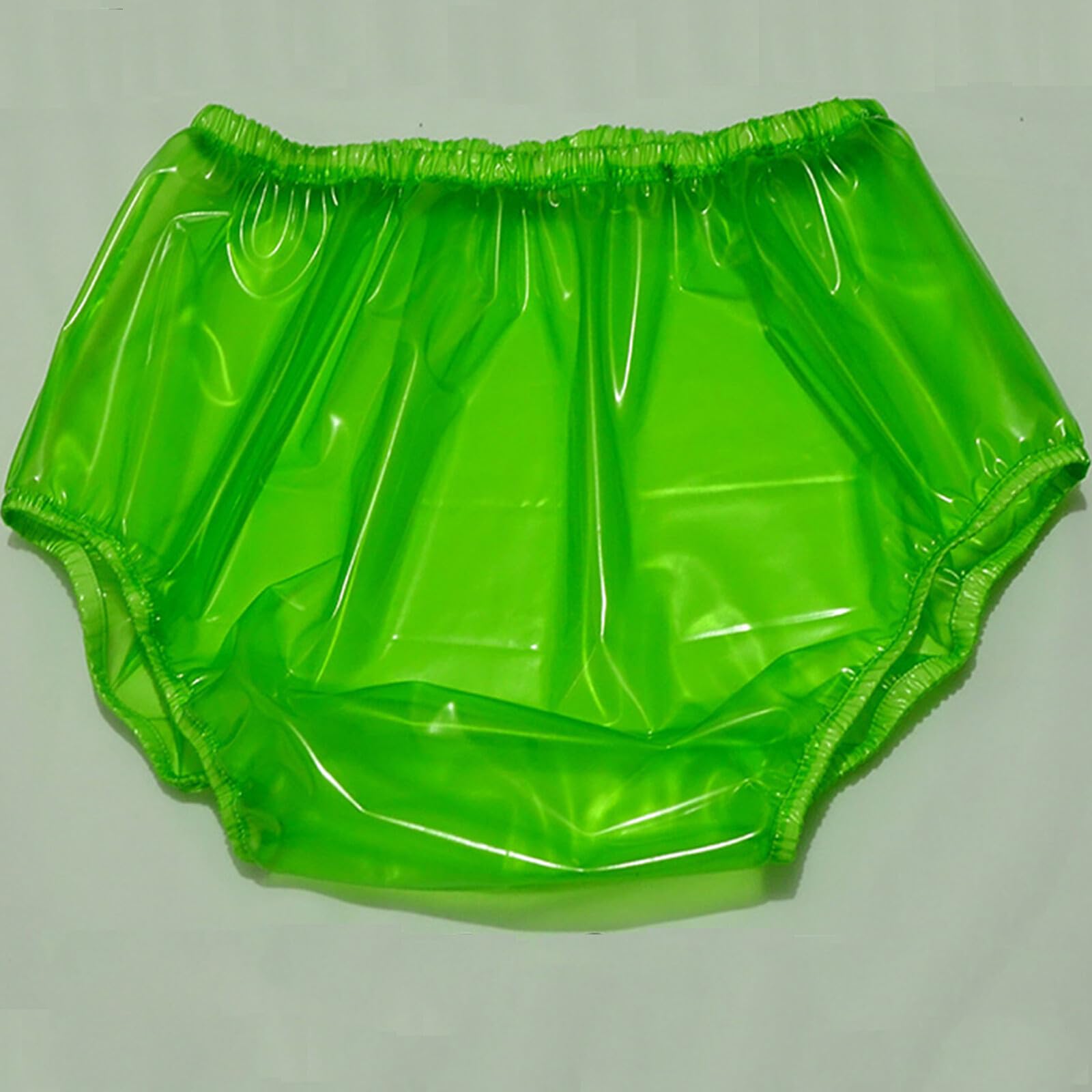 TAPIVA Adult Incontinence PVC Diaper Covers, Loose Transparent Super Soft Incontinence Diaper Pants, PVC Drift Waterproof Pants Large Size Briefs, Soft Surface, Unisex, Green