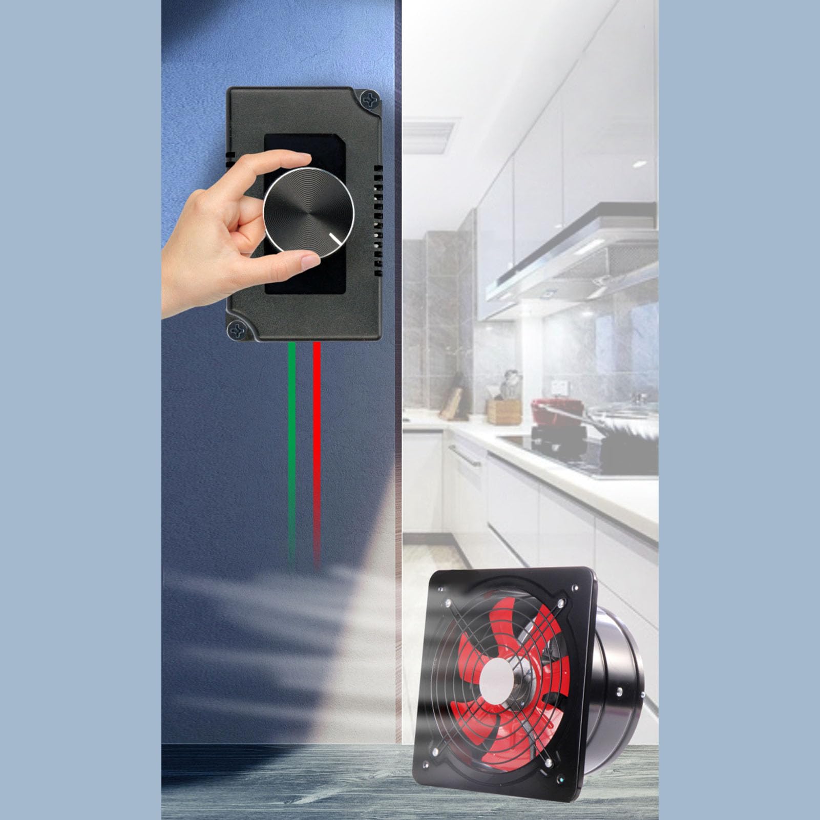 Fyearfly Variateur 0-3000 W, Contrôleur de Vitesse de Ventilateur électrique de Moteur AC220 V Régulateur de Vitesse Variable, pour Ventilateurs D'extraction, Réglage de Température et