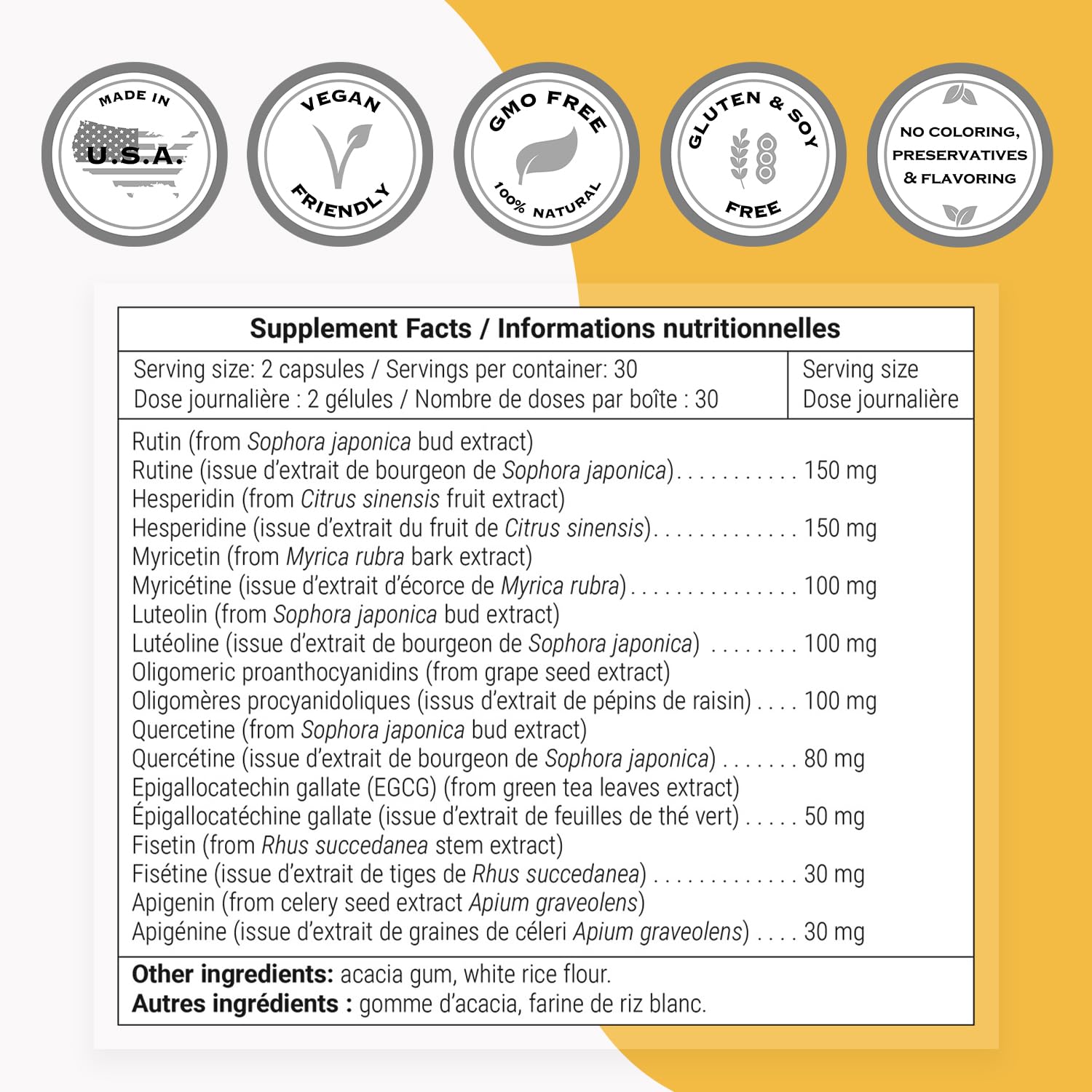 Supersmart FlavoLife (Flavonoid Complex Supplement) - with Luteolin, Myricetin, Fisetin, Rutin, Quercetin, EGCG, Apigenin, Hesperidin | Non-GMO & Gluten Free - 60 Vegetarian Capsules — Amazon image 4