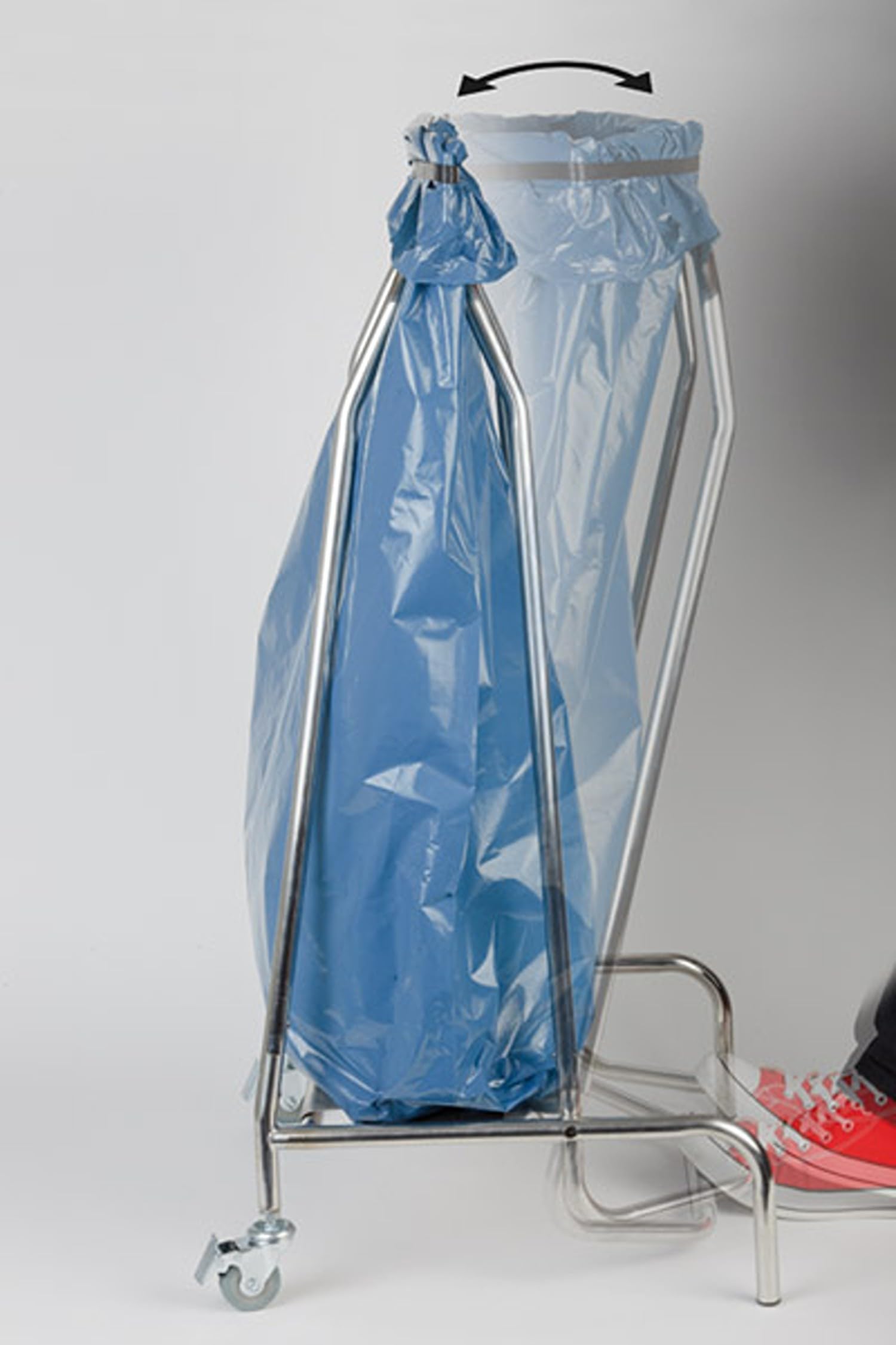 APS poubelle à pédale 59 x 43 cm, H: 96 cm acier inoxydable