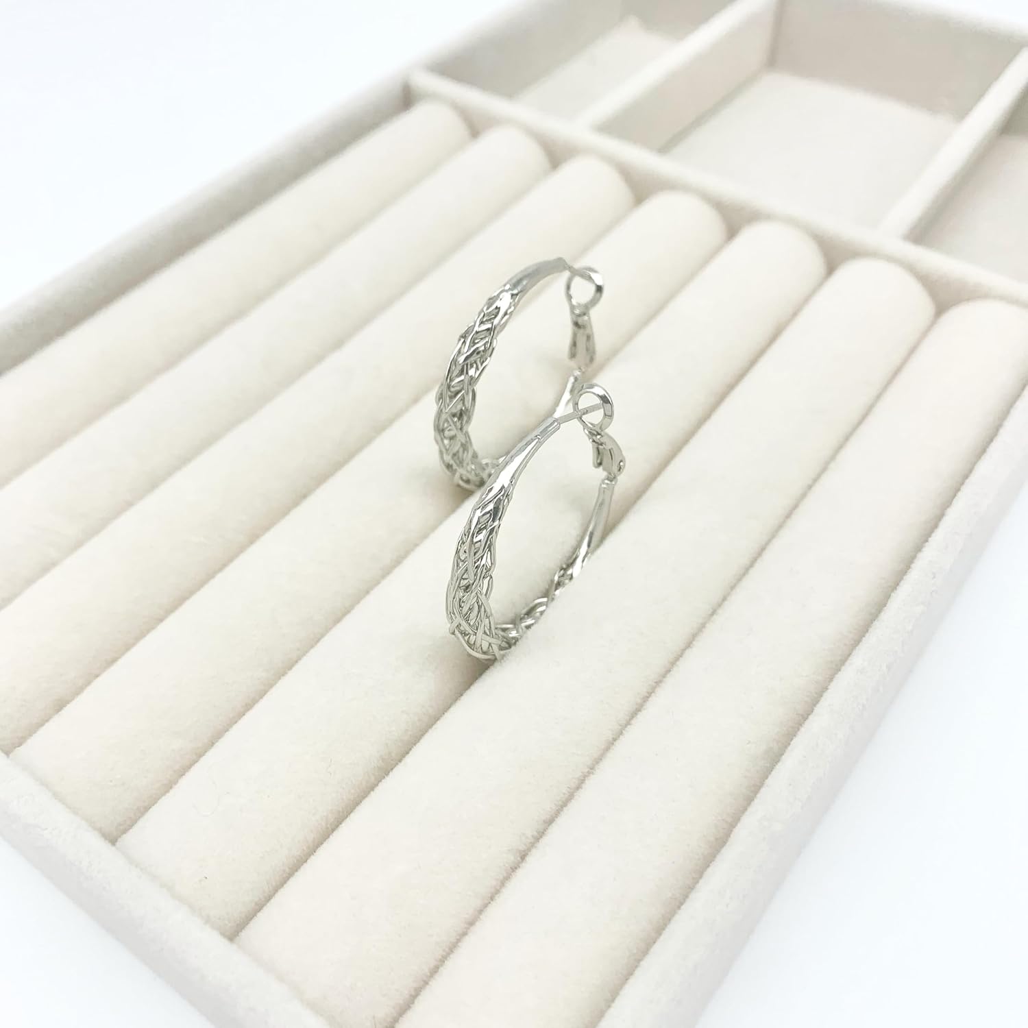 Gold Hoop Earrings for Women Thick Twisted Hoop Earrings Lightweight Weave Design Gold Earring - Image 9