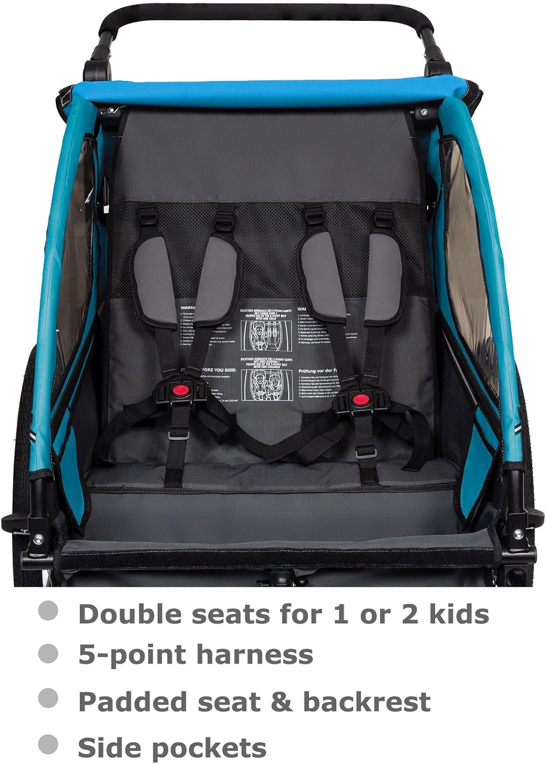 TIGGO VS Suspension Bike Trailer & Stroller 2 in 1 Double Seat for Toddlers, Kids, Child Bicycle Carrier Jogger