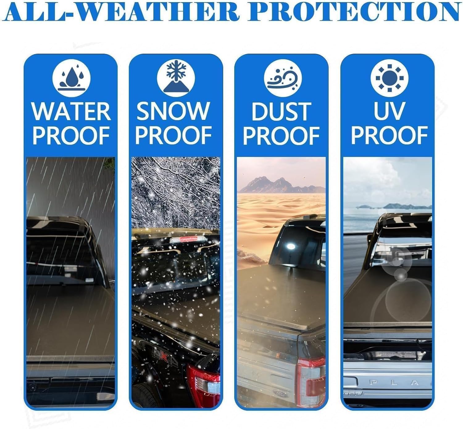 TOMOKA Soft Quad Fold Truck Bed Tonneau Cover Compatible for 1997-2003 Ford F-150 and 2004 Ford F-150 Heritage 6.5 FT (78.8") Bed (Standard Bed)
