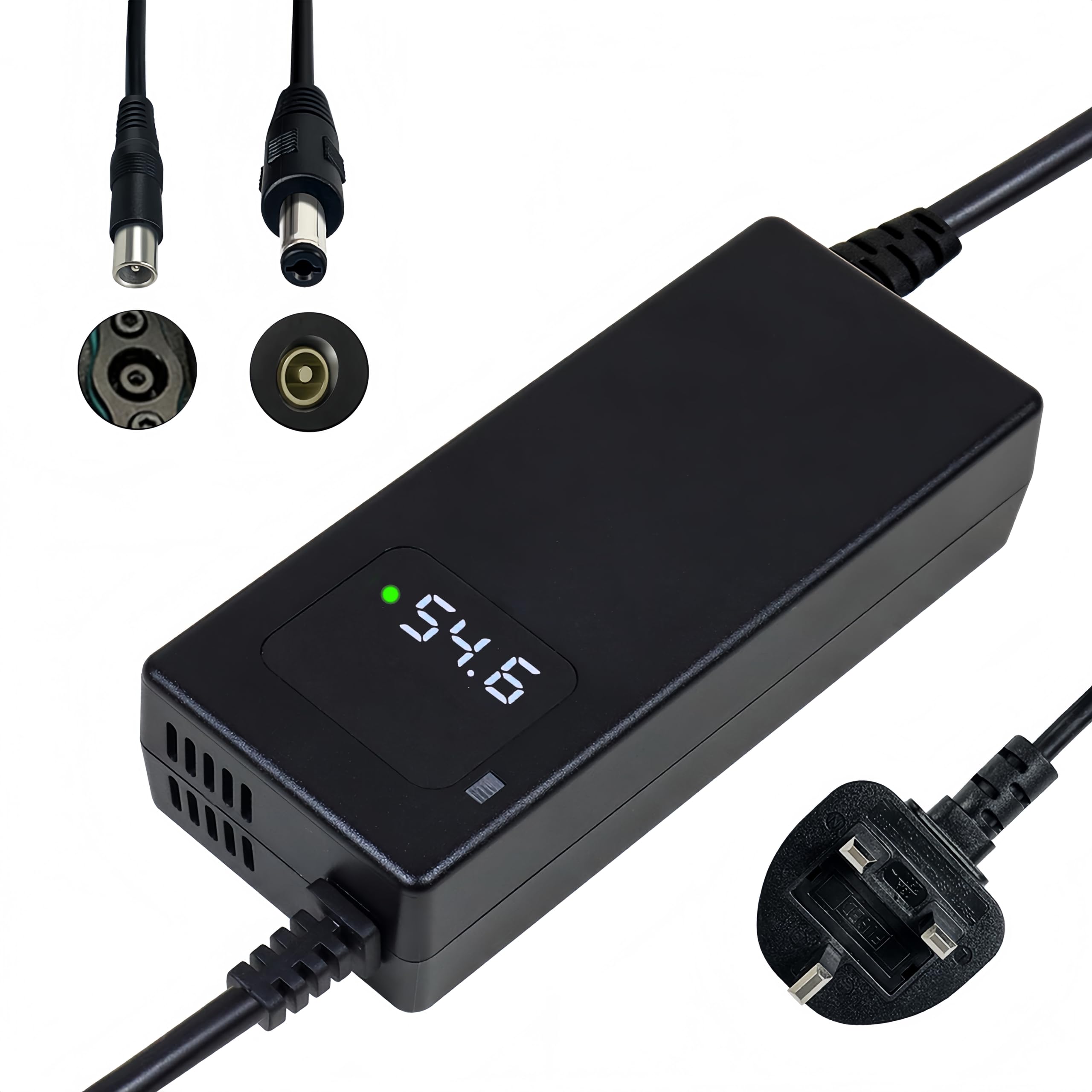 54.6V 2A Fast Charger for 48V Lithium Battery, with LED Display and Multiple Protection and Repair Functions, Equipped with Connectors (RCA 8mm, DC 0.5x0.3cm)-image-18