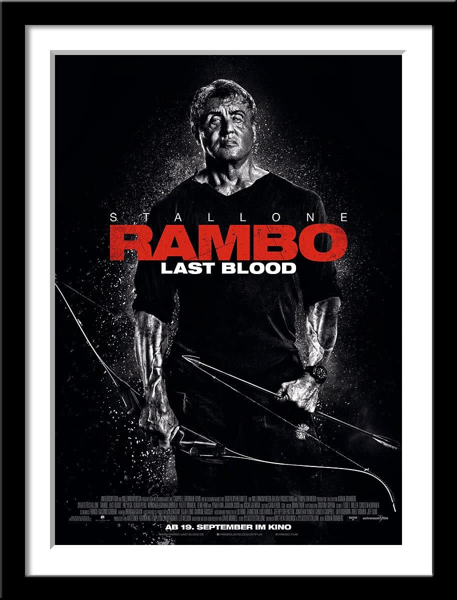 Tallenge - Rambo - Last Blood - Sylvester Sallone - Hollywood English Action Movie Poster - Small Framed Poster(Paper,12x17 inches, Multicolour)