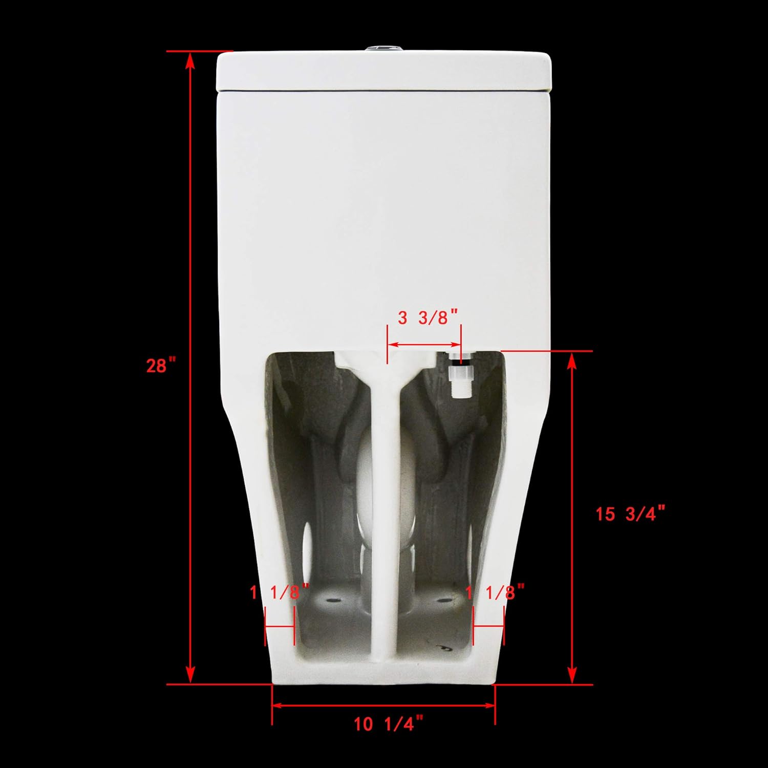 DeerValley DV-1F026 Dual Flush Elongated Standard One Piece Toilet with Comfort Seat Height, Soft Close Seat Cover, High-Efficiency Supply, and White Finish Toilet Bowl - - 