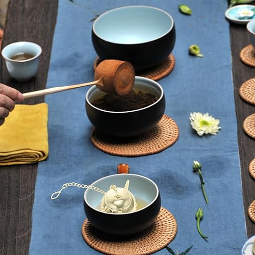 Miniatura 9 de SHERCHPRY 2 cestas de té de acero inoxidable, coladores de té con tapa, colador de té extrafino, infusor de té de acero inoxidable, té caliente, té