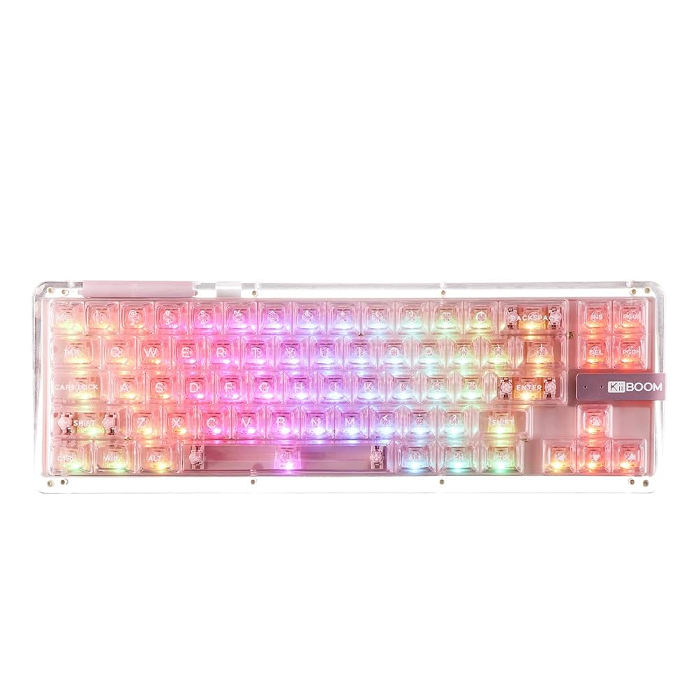 KiiBoom Phantom 68 ゲーミングキーボード 光る 透明 Amazon | KiiBoom Phantom 68 ゲーミングキーボード 65% ホット