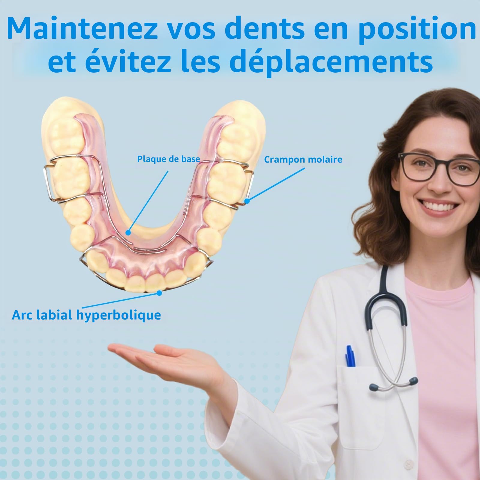 Gouttière de Hawley sur mesure, confortable et durable, sans BPA, adaptée aux adultes et aux enfants, Empêche le déplacement des dents, pour mâchoire supérieure et inférieure - Rose (2 pièces)