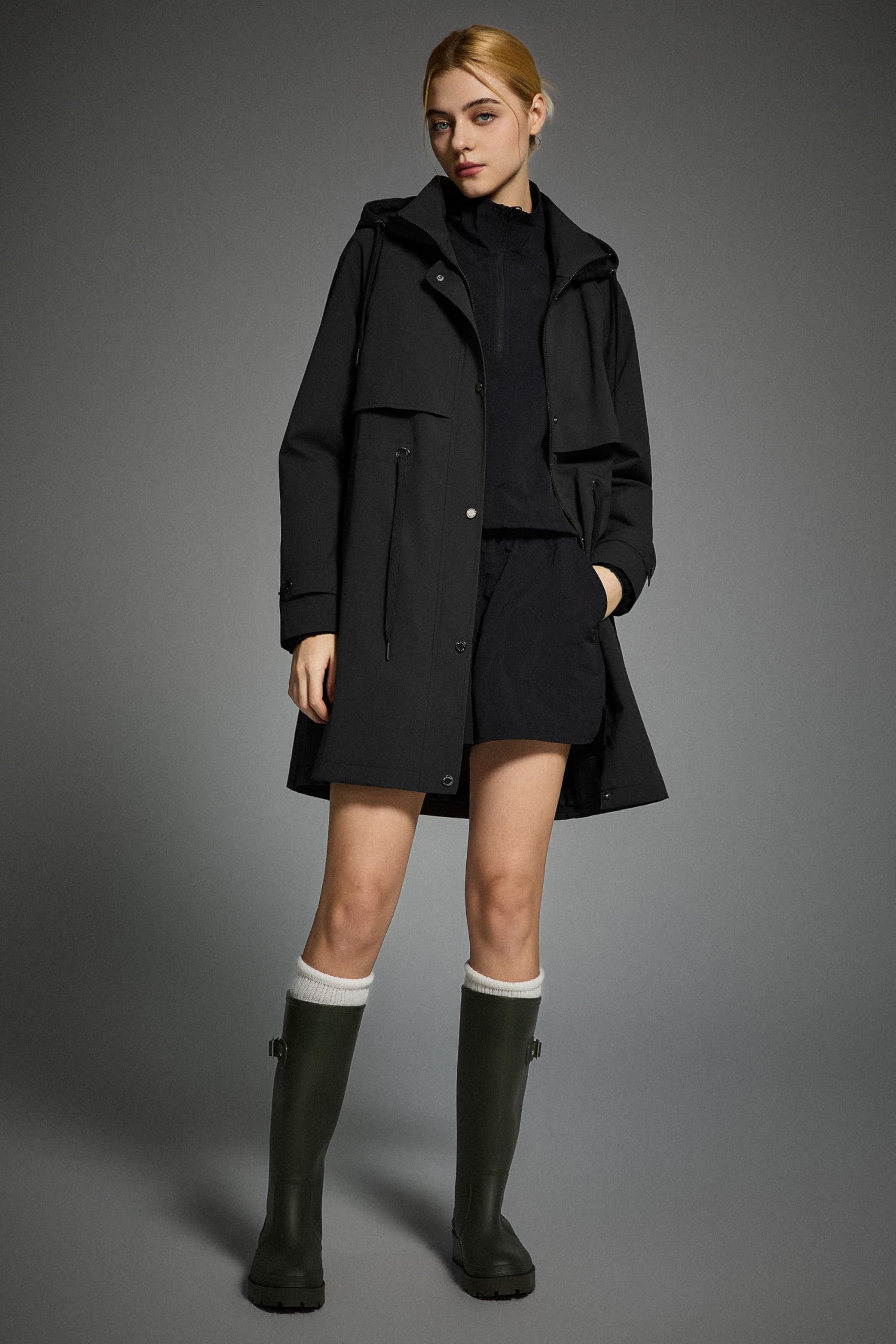 Orolay Femme Manteau Léger à Capuche Veste Imperméable et Coupe-vent D'extérieur