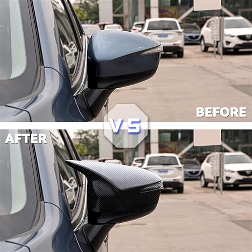 Miniatura 6 de Cubierta de espejo retrovisor lateral Tapa de espejo de puerta para Mazda CX-3 CX-4 CX-5 Accesorios (Color 1 pieza Negro Izquierdo)