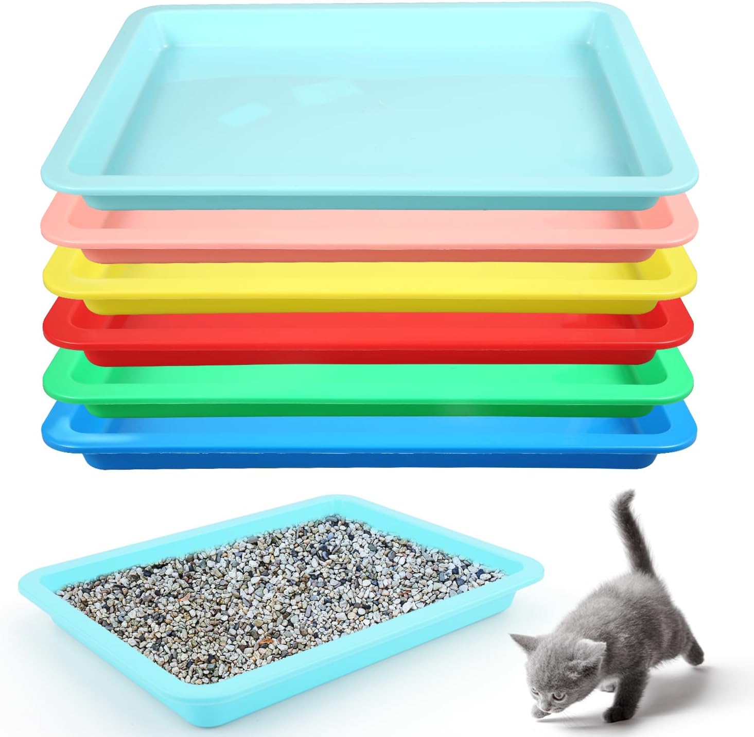 Amazon.com: Luter 6pcs Kitten Litter Box, Plastic Cat Litter Trays in